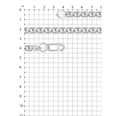 Цепь из серебра родированная - Бисмарк 925 пробы Бисмарк(1,1)ра
