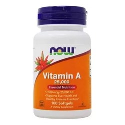 NOW Vitamin A 25000 IU (100 гел. капс)
