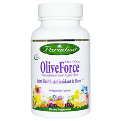 Paradise Herbs, Med Vita, OliveForce, 60 растительных капсул