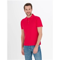 Kırmızı Slim Fit Polo Yaka Merserize Tişört