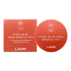 L.SANIC Peptides Аnd Red Ginseng Premium Eye Patch Гидрогелевые патчи для области вокруг глаз с пептидами и экстрактом красного женьшен 60шт