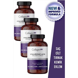 Collagen Forte Platinum Premium Hyaluronic Acid Balık, Sığır & Tavuk Kaynaklı Collagen Complex 1500mg X 90 Tablet 3`lü Set 8682340346325-3