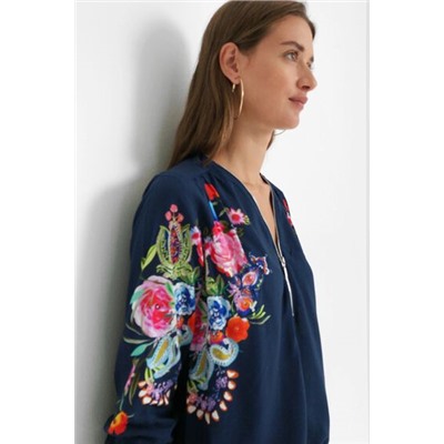 Blusa cremallera floral