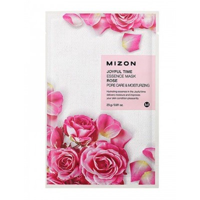 MIZON Joyful Time Essence Mask Rose Тканевая маска для лица с экстрактом лепестков розы 23г