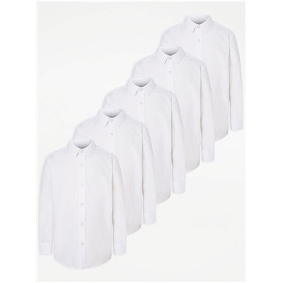 Boys Long Sleeve School Shirts 5 Pack