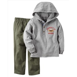 2-Piece Hooded Top & French Terry Pant Set