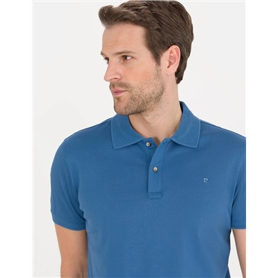 Koyu Mavi Slim Fit Polo Yaka Merserize Tişört