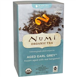Numi Tea, Органический, выдержанный чай Эрл Грей, 18 пакетиков