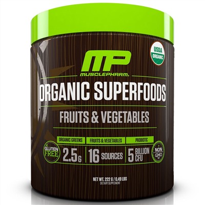 MusclePharm Natural, Organic Superfoods, Fruits & Vegetables, 0.49 lbs (222 g)