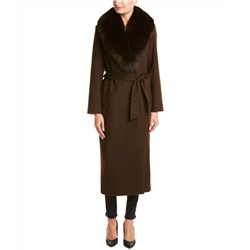 SOFIACASHMERE Sofiacashmere Long Wool-Blend Wrap Coat