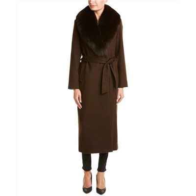 SOFIACASHMERE Sofiacashmere Long Wool-Blend Wrap Coat