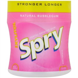 Xlear, Spry, Stronger Longer Dental Defense Gum, Natural Bubblegum, Sugar Free , 55 Count