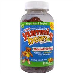 Hero Nutritional Products, Yummi Bears, цельный продукт + антиоксиданты, 200 жевательных медвежат
