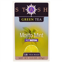 Stash Tea, Зеленый чай с ароматом мяты и маття, 18 чайных пакетиков, 0,8 унции (23 г)