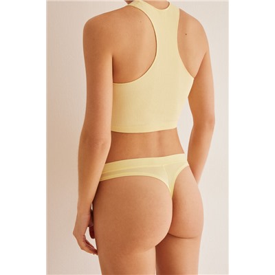 Tanga confort frunce amarillo