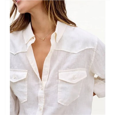 Женская льняная рубашка - идеальная база на лето - экспорт в Америку