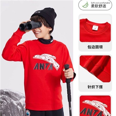 Детский пуловер из утолщенного бархата, осенне-зимняя детская одежда из 100% хлопка Ant*a