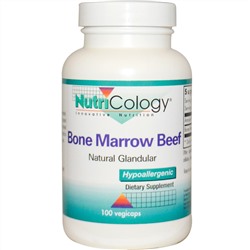 Nutricology, Говяжий костный мозг, натуральный эндокринный препарат, 100 вегетарианских капсул