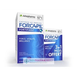ArkoPharma Forcapil Fortifiant - Force, Vitalité & Brillance - Cheveux & Ongles Affaiblis - 180 gélules + 60 gélules OFFERTES