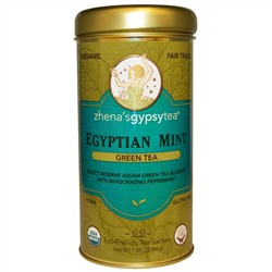 Zhena's Gypsy Tea, Органический, египетская мята, зеленый чай, 22 пакетика, 1,55 унции (44 г)