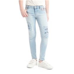 High stretch embroidery super skinny jeans