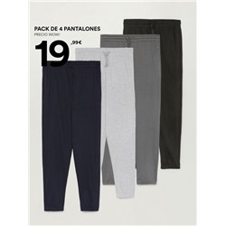 PACK OF 4 PAIRS OF BASIC JOGGERS
