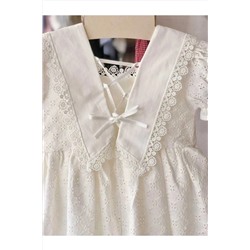 Little Coco Yaka Detaylı Beyaz Fisto Elbise 19374747447