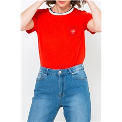 Camiseta de lino Rojo