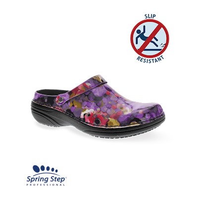 Spring Step Women's Professional Purple Multi Floral Kilkenny Clog