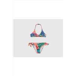 United Colors of BenettonKız Çocuk Nar Cıcegı Desenli Halter Bikini Takım Mix