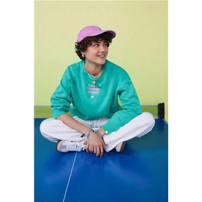 Sudadera felpa verde logo