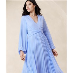 CHIFFON PLEATED MIDI DRESS