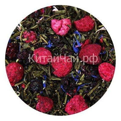 Чай зеленый - Ежевика с малиной Премиум (зеленый) - 100 гр