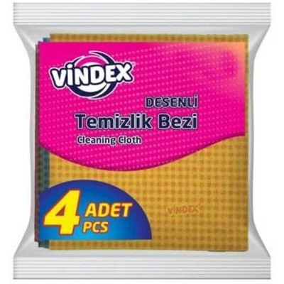 Салфетка для уборки VINDEX Desenli 4 штуки упаковка