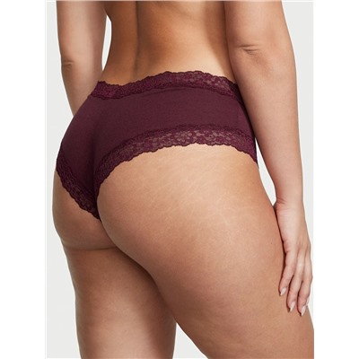 THE LACIE Lace Waist Cotton Cheeky Panty