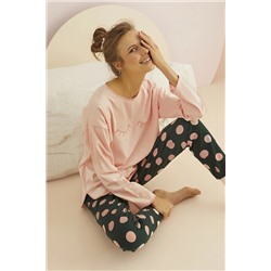 Sevim 14009 Bayan Nakışlı Pijama Takım