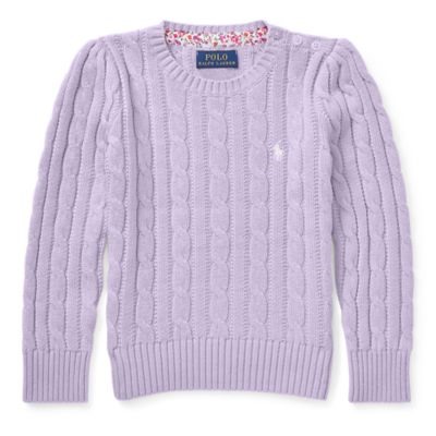 GIRLS 2-6X Cable-Knit Cotton Sweater