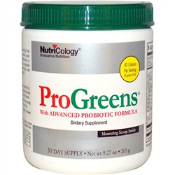 Nutricology, ProGreens с улучшенной пробиотической формулой, 9,27 унций (265 г)