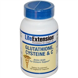 Life Extension, Глутатион, цистеин и витамин C, 100 капсул на растительной основе