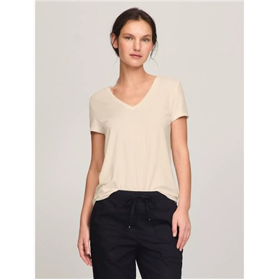 Tommy Hilfiger Linen Blend V-Neck T-Shirt