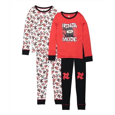 Red & White 'Ninja Mode' Pajama Set - Toddler & Boys Only Boys