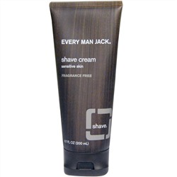 Every Man Jack, Крем для бритья, для чувствительной кожи, без отдушек, 200 мл (6,7 жидких унций )