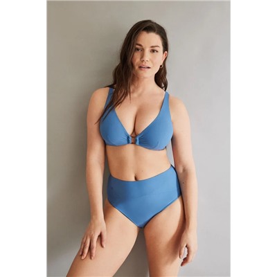 Top bikini halter arandela azul