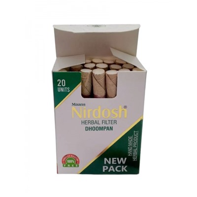 NIRDOSH Herbal Filter Dhoompan Сигареты без табака с фильтром белые 20шт