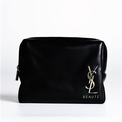 YS*L Saint Laurent 22 года черный кожаный клатч среднего размера косметичка из искусственной кожи   Оригинал