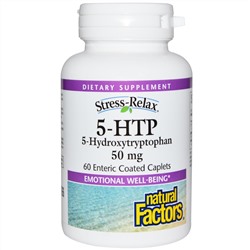Natural Factors, Natural Factors, 5-HTP, 50 mg, 60 Enteric Покрытые Капсулы