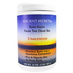Ancient Secrets, Lotus Brand Inc., Соль Мертвого моря для ванны, без запаха, 907 г