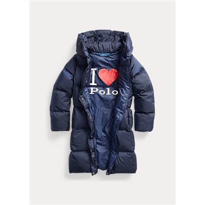 Girls 7-16 Quilted Hooded Down Coat