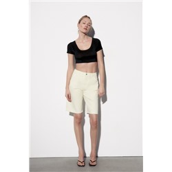 CROPPED LYOCELL T-SHIRT