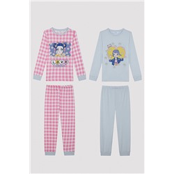 Penti Kız Çocuğu Anime Daisy Desenli 2 li Pijama Takımı PNOF9NCA23SK-MIX